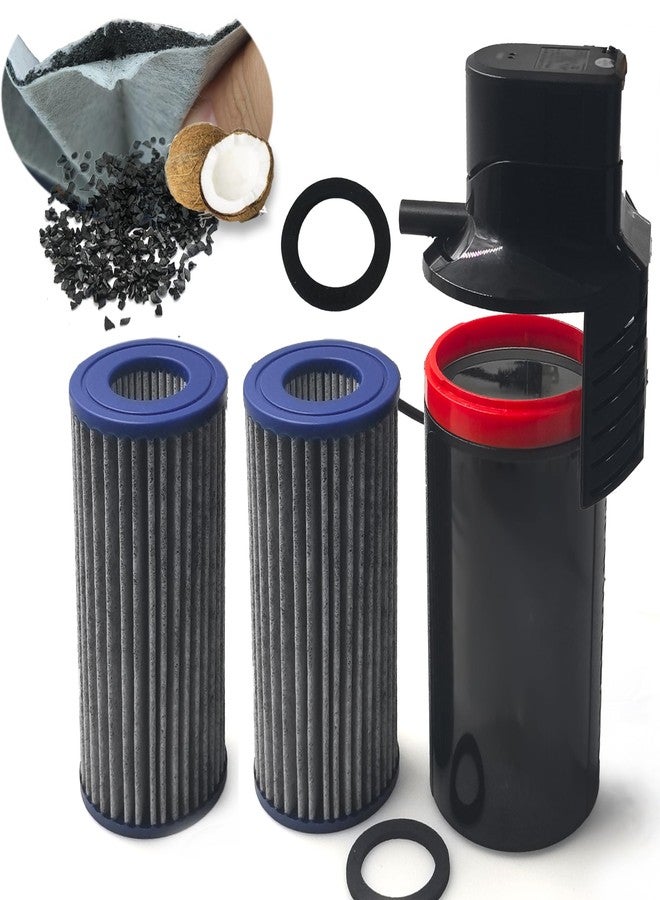 PurifyLogix 4PCS Upgraded Activated Carbon Micron Cartridge Replacement for Marineland Magnum Polishing Internal Canister Filters (ML90770), 2 Cartridge & 2 Rubber Gasket Compare to Part PA0140 - Image 1